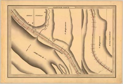 Erie Canal Survey, Clifton Park showing Stony Creek and Rope Ferry 