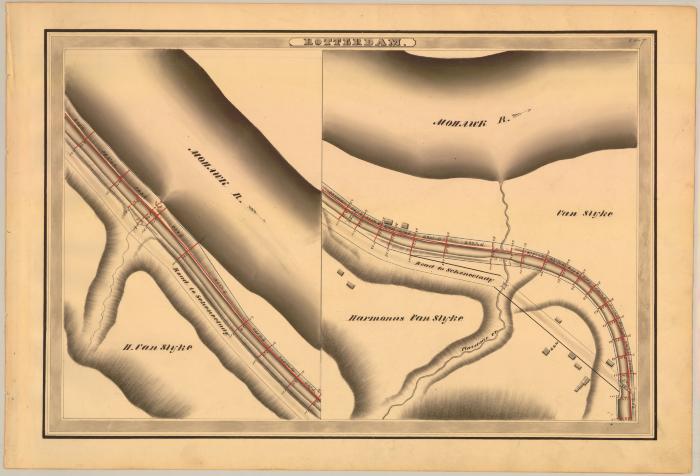 Erie Canal Survey, Rotterdam showing Van Slyke and Flatstone Creek 