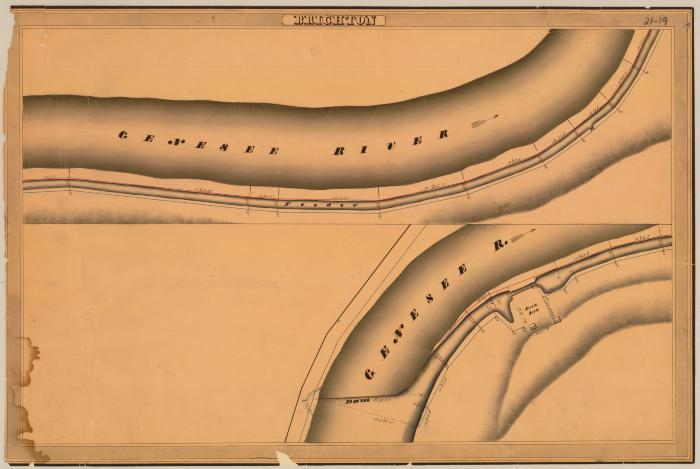 Erie and Champlain Canal Feeders, Brighton showing two views of Genesee River and Lock Lot 