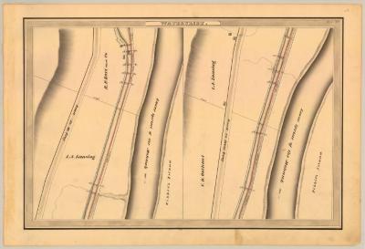 Erie Canal Survey, Watervliet showing Lower Sprout of the Mohawk and Road to West Troy  