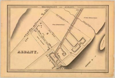 Erie Canal Survey, Watervliet and Albany showing Town and City Lines and End of Canal 
