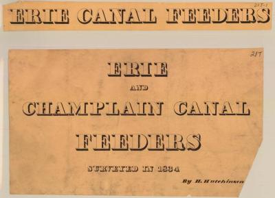 Erie and Champlain Canal Feeders Survey, title page 