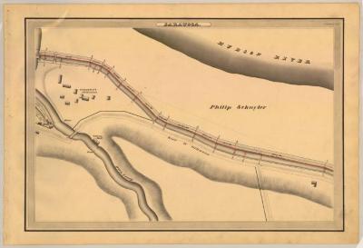 Champlain Canal Survey, Saratoga showing Schuyler’s Mansion, Fish Creek and Road to Stillwater 