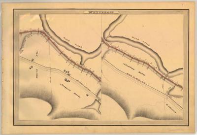 Champlain Canal Survey, Whitehall showing two views of Wood Creek and Road to Fort Ann 