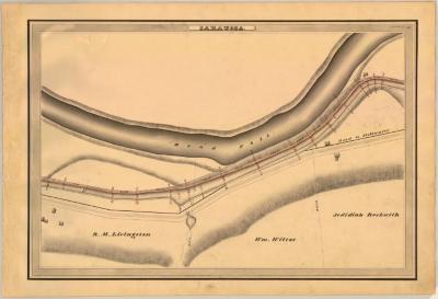 Champlain Canal Survey, Saratoga showing Dead Hole and Road to Stillwater 