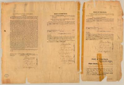 Certificate authenticating Champlain Canal Survey map and field notes