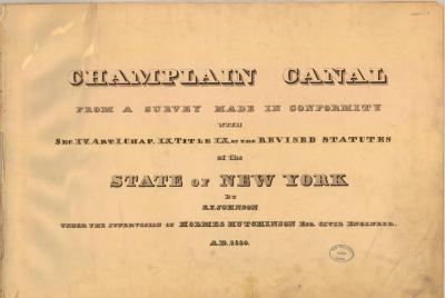 Champlain Canal Survey, title page 