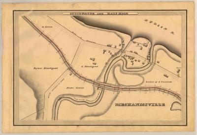 Champlain Canal Survey, Stillwater and Halfmoon showing Mechanicsville and Roads to Waterford and Saratoga Springs 