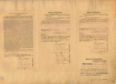 Certificate authenticating Champlain Canal Survey map and field notes  