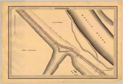 Champlain Canal Survey, Stillwater showing Hudson River and Road to the Village of Stillwater 