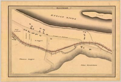Champlain Canal Survey, Halfmoon showing Hudson River and Turnpike to Waterford 