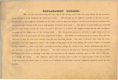 Champlain Canal Survey, explanatory remarks, 