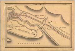 Champlain Canal Survey, Fort Edward showing Moses Kill feeding into the Hudson River and Road to Fort Miller 