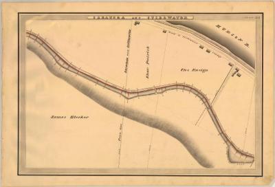 Champlain Canal Survey, Saratoga and Stillwater showing Town Line and Hudson River 