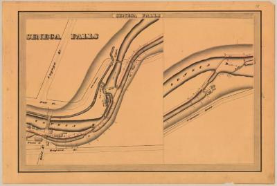 Cayuga and Seneca Canal Survey, Seneca Falls showing Mills, Dams, Bridges, Cayuga Street and Baynard Street 