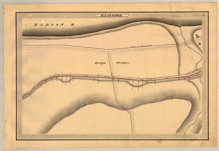 Champlain Canal Survey, Halfmoon showing Peebles and Road to Waterford 