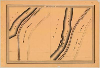 Cayuga and Seneca Canal Survey, Mentz showing two views of Canal, Seneca River and Montezuma Salt Company 
