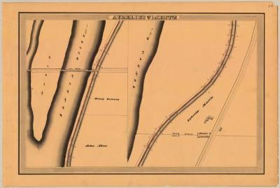 Cayuga and Seneca Canal Survey, Aurelius and Mentz showing two views of Canal, Free Bridge and Town Line 