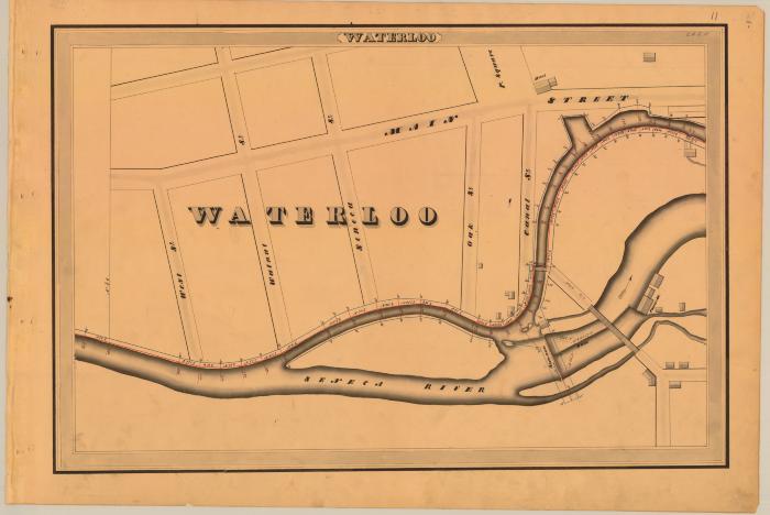 Cayuga and Seneca Canal Survey, Waterloo showing Town of Waterloo, Seneca River and Main Street 