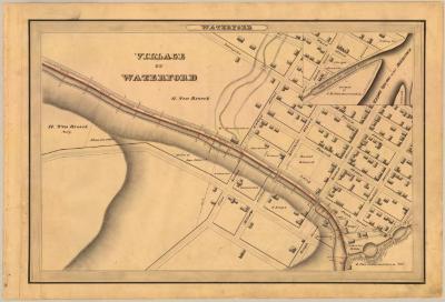 Champlain Canal Survey, Waterford showing Village of Waterford and a view of the Upper Sprout of the Mohawk 