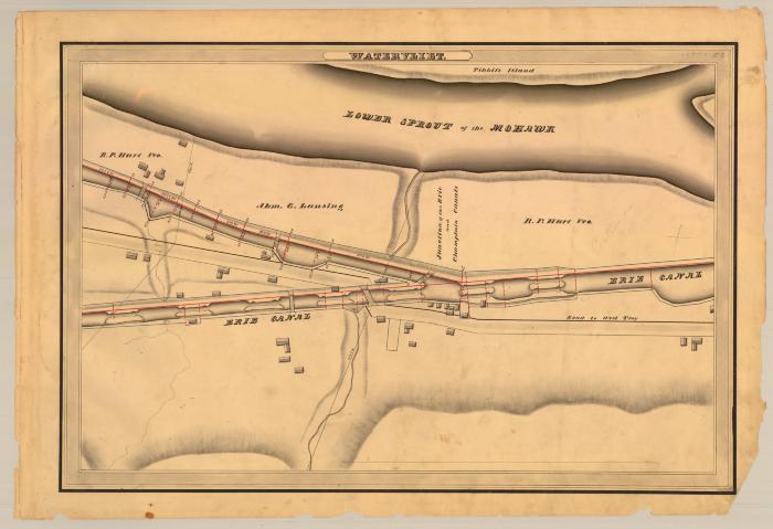 Champlain Canal Survey, Watervliet showing Junction of the Erie Canal and Champlain Canal