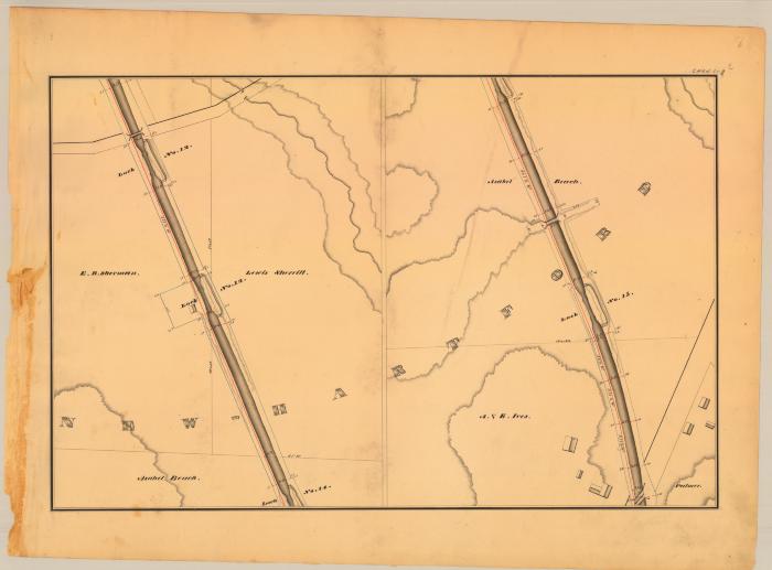 Chenango Canal Survey, New Hartford showing Lock No. 12, 13, 14 and 15 