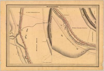 Champlain Canal Survey, Waterford showing two views of Canal and Road to West Troy 