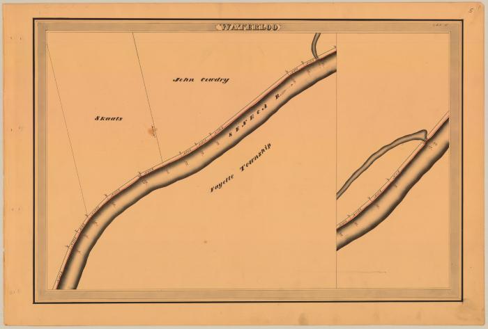 Cayuga and Seneca Canal Survey, Waterloo showing two views of Seneca River 