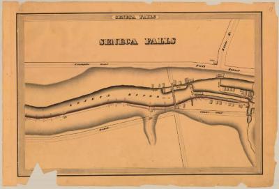 Cayuga and Seneca Canal Survey, Seneca Falls showing Town of Seneca Falls, Fall Street and Canal Street 