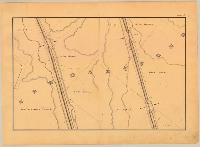 Chenango Canal Survey, New Hartford showing two views of Canal and Lock No. 7, 8 and 9 