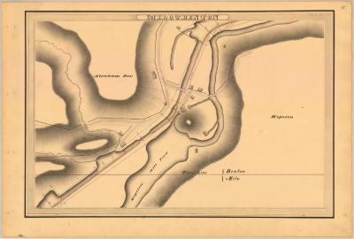 Crooked Lake Canal Survey, Milo and Benton showing Town Line and Hopeton Mill Pond 