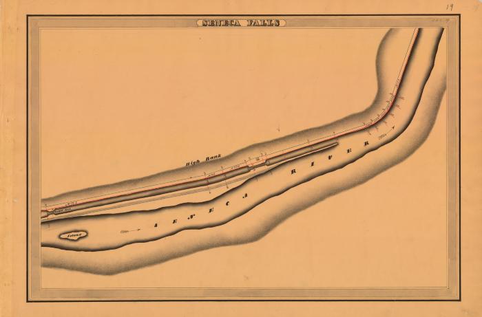 Cayuga and Seneca Canal Survey, Seneca Falls showing Guard Lock, High Bank and Seneca River 