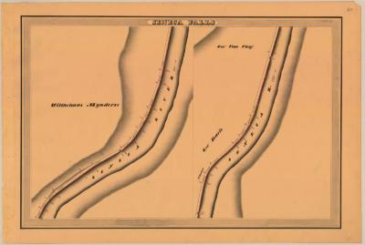 Cayuga and Seneca Canal Survey, Seneca Falls showing two views of River, Mynderse and Davis 