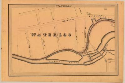 Cayuga and Seneca Canal Survey, Waterloo showing Town of Waterloo, Seneca River and Main Street 