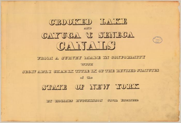 Crooked Lake, Cayuga and Seneca Canal Survey, title page 