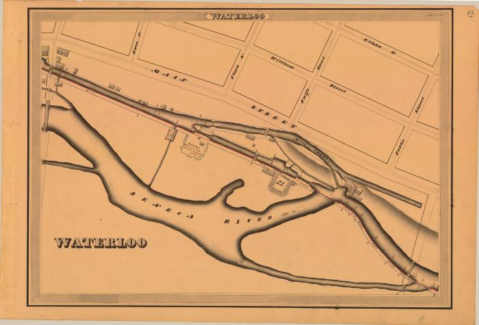 Cayuga and Seneca Canal Survey, Waterloo showing Town of Waterloo, Mill Canal, Lock Lot and Main Street 