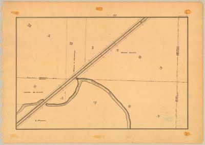 Chenango Canal Survey, Eaton and Madison showing the Chenango River, the Eaton and Madison Town Line and the Eaton and Lebanon Town Line 