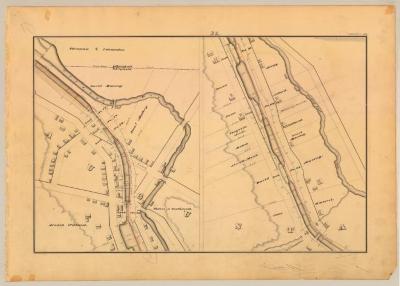 Chenango Canal Survey, Marshall and Augusta showing Town Line, Oriskany Creek and Lock No. 57, 58, 59, 60, 61, 62, and 63 