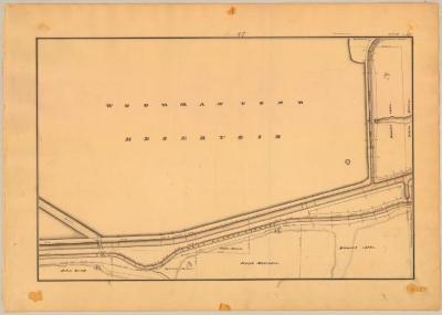 Chenango Canal Survey, Eaton showing Woodman Pond Reservoir, West Branch Feeder and Madison Brook Feeder 