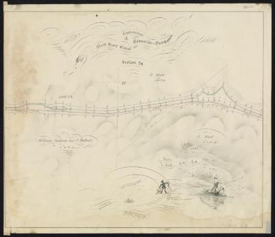Map showing the Erie Canal in Lock 74, Section 24