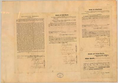 Certificate authenticating Erie Canal Survey map and field notes