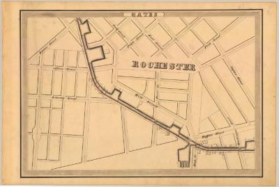 Erie Canal Survey, Gates showing Hill Street and Buffalo Street in Rochester
