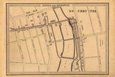Erie Canal Survey, Gates and Brighton showing Rochester and Genesee River