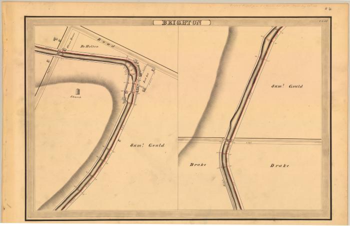Erie Canal Survey, Brighton showing two views of Canal
