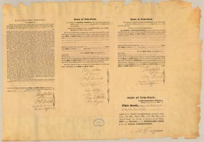Certificate authenticating Erie Canal Survey map and field notes