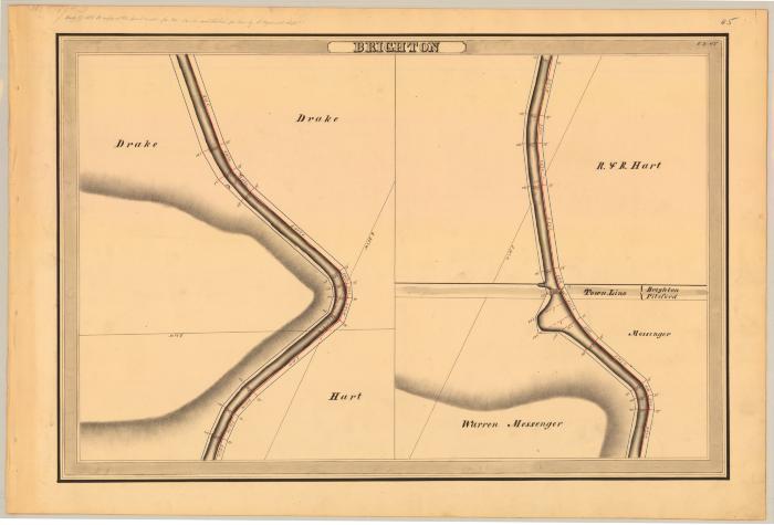 Erie Canal Survey, Brighton showing two views of Canal and Town Line