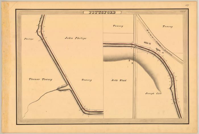 Erie Canal Survey, Pittsford showing Colt and Towsey