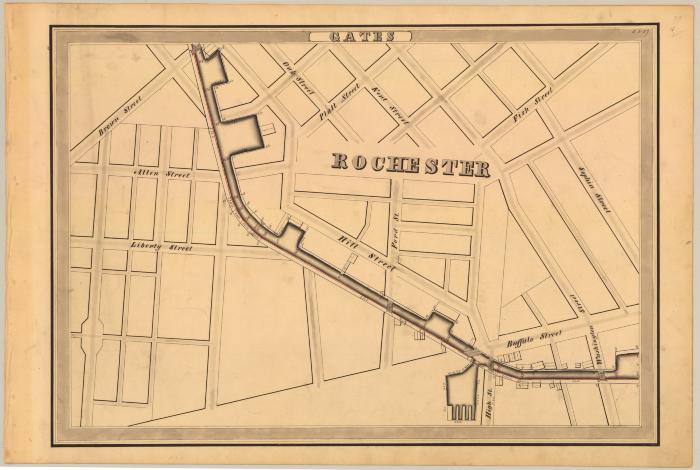 Erie Canal Survey, Gates showing Hill Street and Buffalo Street in Rochester
