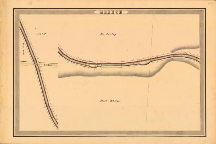 Erie Canal Survey, Greece showing Snow and Wheeler