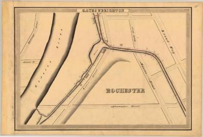 Erie Canal Survey, Gates and Brighton showing River Street and Monroe Street in Rochester